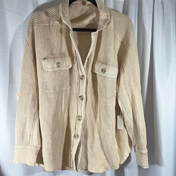 FREE PEOPLE ONE SCOUT JACKET SAND NWT MEDIUM - Picture 5 of 8